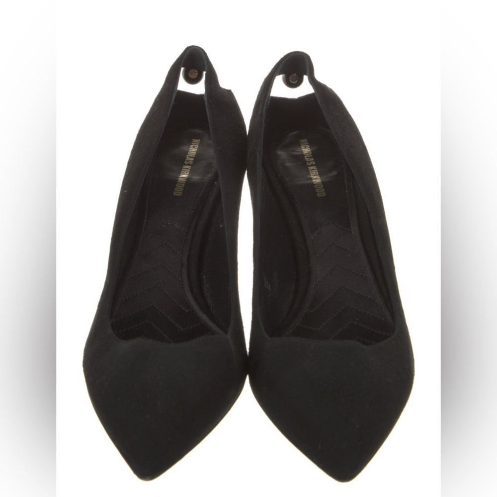 🖤Nicholas Kirkwood Black Suede Pearl Pump🖤 Size 38 - Picture 3 of 5